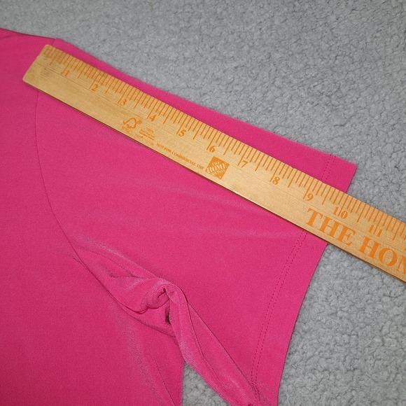 Susan Graver Shirt Womens 2X Pink Modern Essentials Liquid Knit Short Sleeve Top - Picture 7 of 9